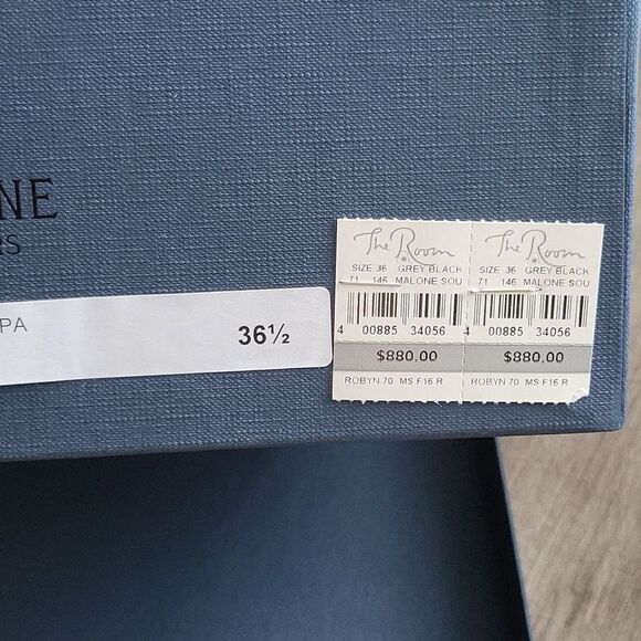 Grey Black Malone Souliers Heels 36.5 - Picture 5 of 6